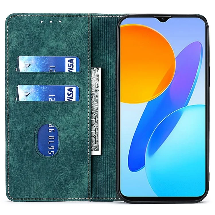 Для Чести X8 5g / X6 4G PU Кожаная Кошелька Shock-resean Case RFID Блокирование Магнитная Автоматическая Обложка Телефона - Зеленый