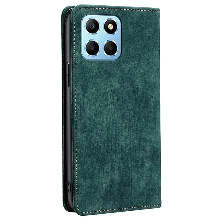 Для Чести X8 5g / X6 4G PU Кожаная Кошелька Shock-resean Case RFID Блокирование Магнитная Автоматическая Обложка Телефона - Зеленый
