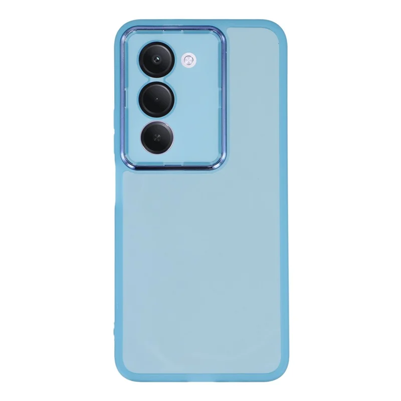 For Xiaomi Redmi 15 4G (EU) (171mm) Case Electroplated Camera Frame TPU Phone Cover - Transparent Blue
