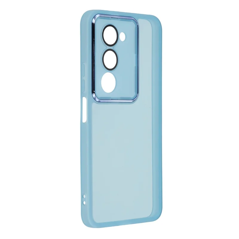 For Xiaomi Redmi 15 4G (EU) (171mm) Case Electroplated Camera Frame TPU Phone Cover - Transparent Blue