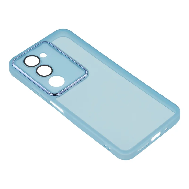 For Xiaomi Redmi 15 4G (EU) (171mm) Case Electroplated Camera Frame TPU Phone Cover - Transparent Blue
