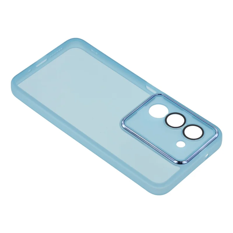 For Xiaomi Redmi 15 4G (EU) (171mm) Case Electroplated Camera Frame TPU Phone Cover - Transparent Blue
