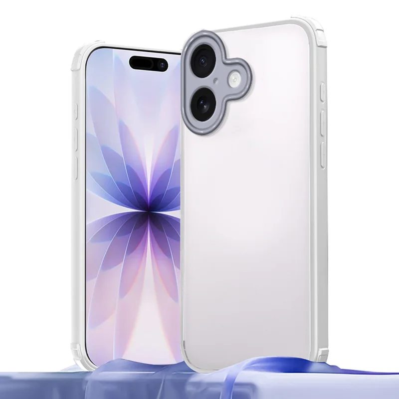 For iPhone 17 Case Reinforced Corner Shockproof TPU + Acrylic Phone Cover - White