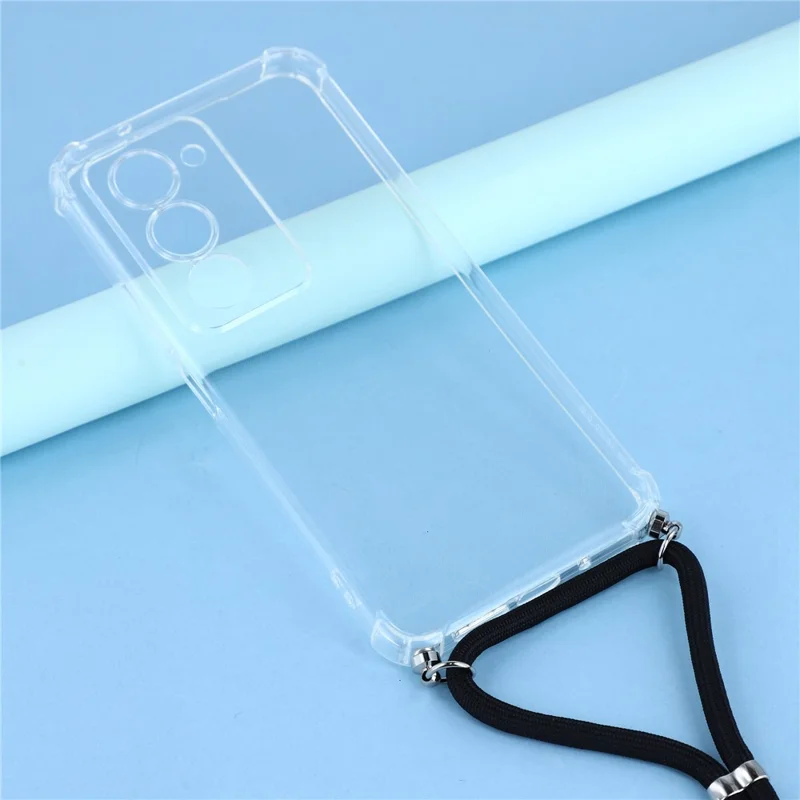 For Xiaomi Redmi 15 4G (EU) (171mm) / 5G (EU) (171mm) Case Reinforced Corner TPU Clear Phone Cover with Lanyard