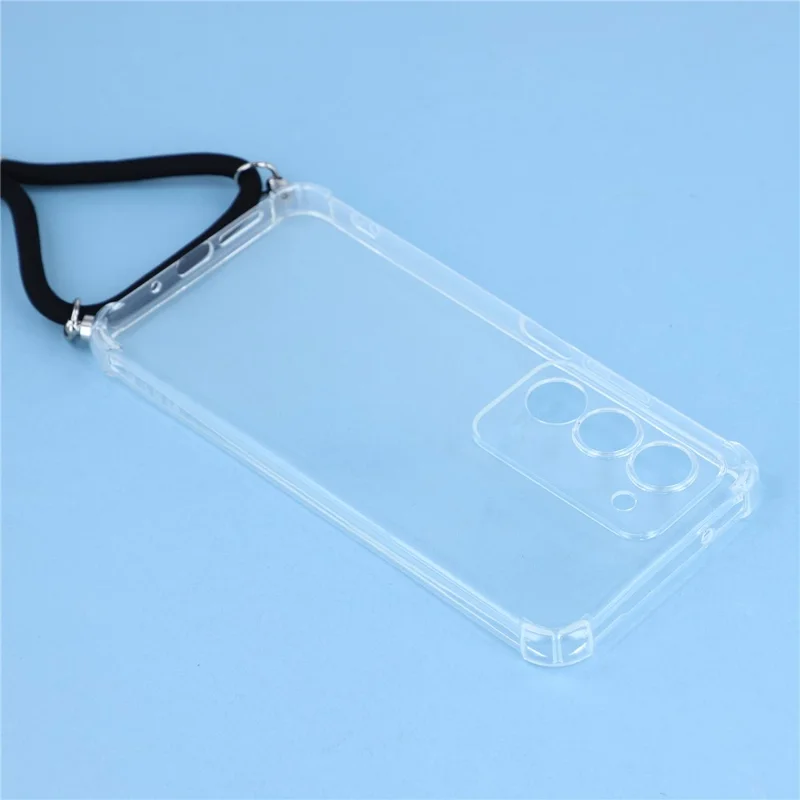 For Xiaomi Redmi 15 4G (EU) (171mm) / 5G (EU) (171mm) Case Reinforced Corner TPU Clear Phone Cover with Lanyard