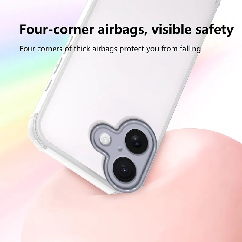For iPhone 16 Case Reinforced Corner Shockproof TPU + Acrylic Phone Cover - White