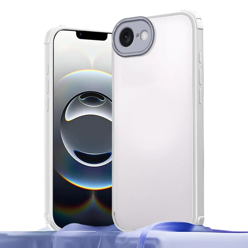 For iPhone 16e Case Reinforced Corner Shockproof TPU + Acrylic Phone Cover - White