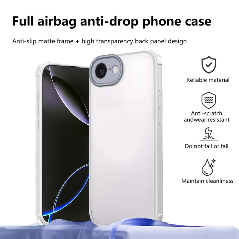 For iPhone 16e Case Reinforced Corner Shockproof TPU + Acrylic Phone Cover - White