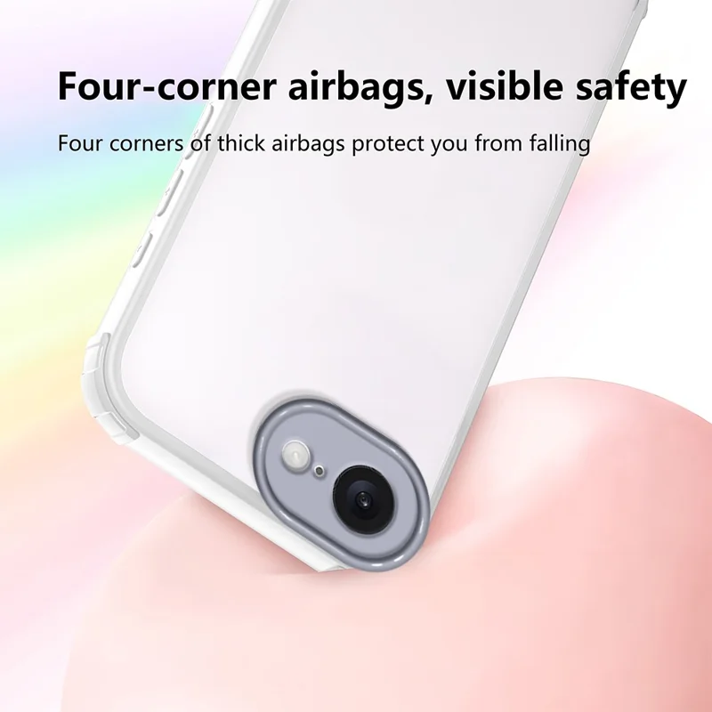 For iPhone 16e Case Reinforced Corner Shockproof TPU + Acrylic Phone Cover - White