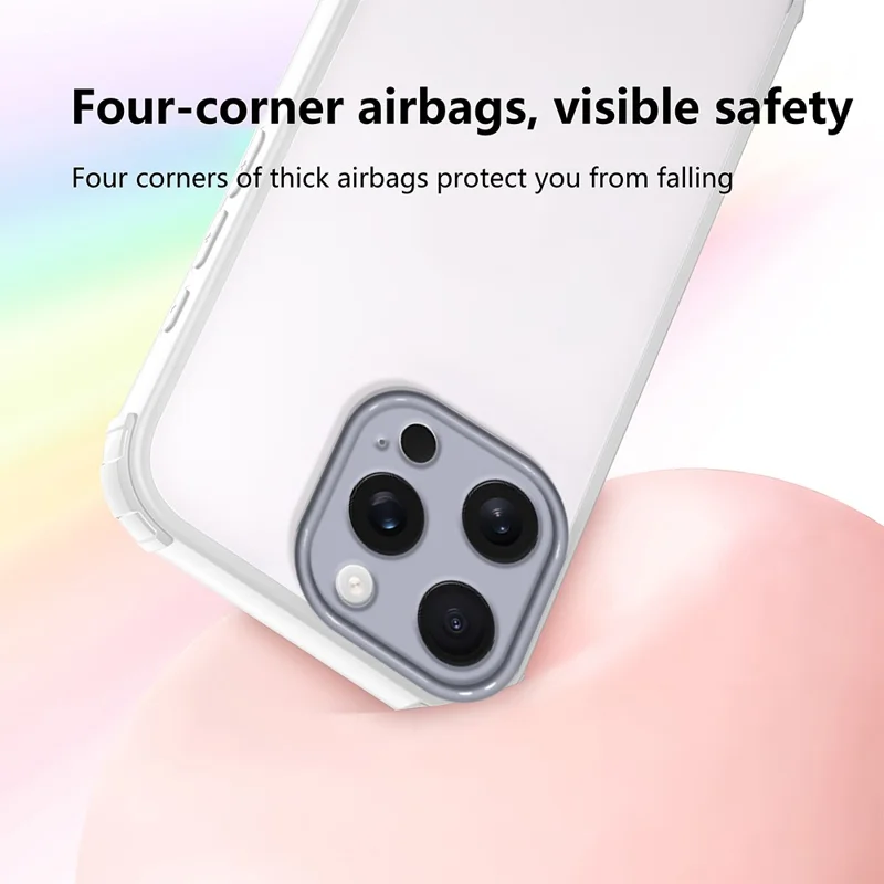 For iPhone 15 Pro Max Case Reinforced Corner Shockproof TPU + Acrylic Phone Cover - White