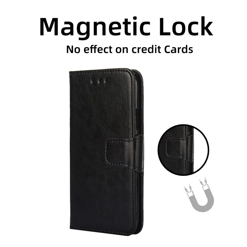 For Honor X8 5G / X6 4G Textured PU Leather Magnetic Clasp Phone Case Wallet Stand Drop-proof Inner TPU Cover - Black