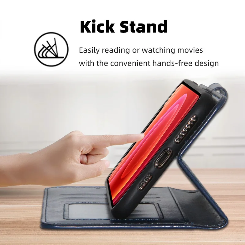 For Honor X8 5G / X6 4G Textured PU Leather Magnetic Clasp Phone Case Wallet Stand Drop-proof Inner TPU Cover - Sapphire