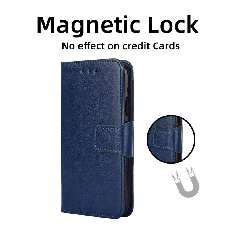 For Honor X8 5G / X6 4G Textured PU Leather Magnetic Clasp Phone Case Wallet Stand Drop-proof Inner TPU Cover - Sapphire