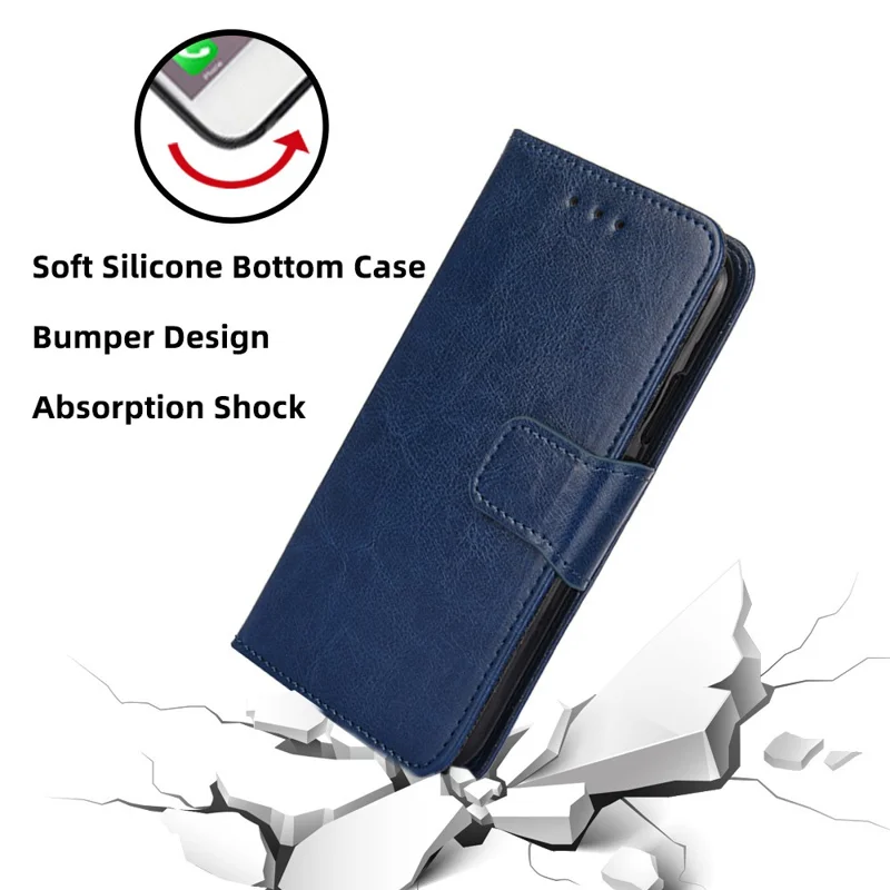 For Honor X8 5G / X6 4G Textured PU Leather Magnetic Clasp Phone Case Wallet Stand Drop-proof Inner TPU Cover - Sapphire