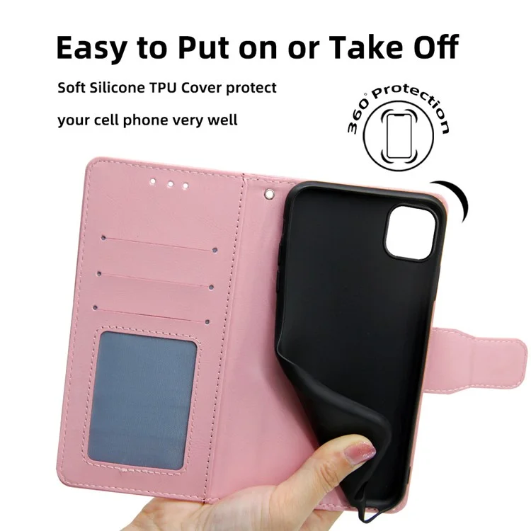 For Honor X8 5G / X6 4G Funda de cartera de cuero PU texturizado con cierre magnético - Rosa