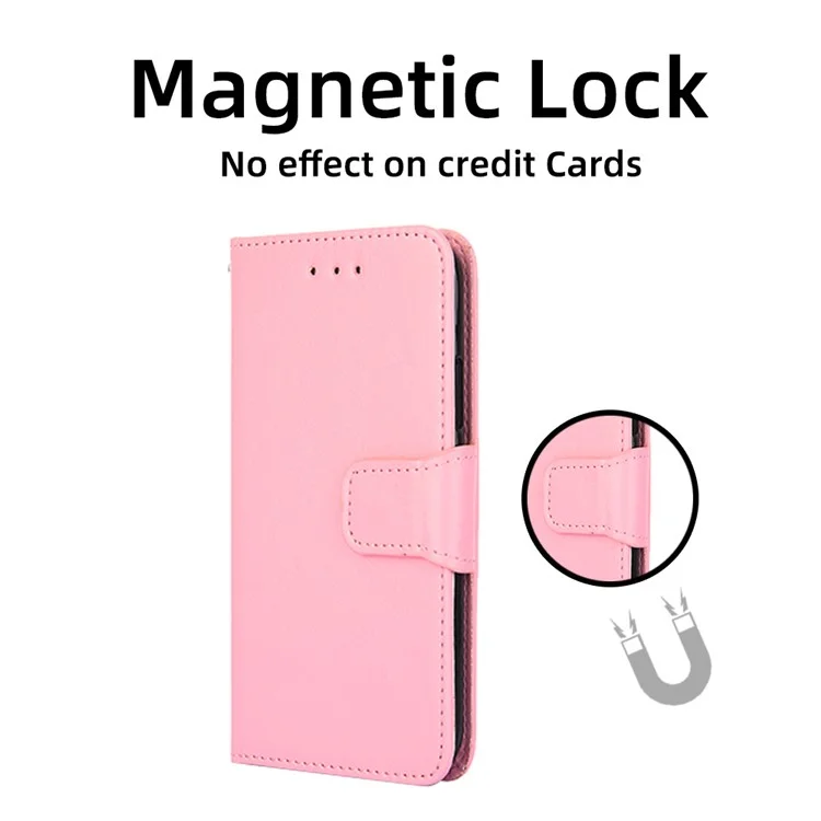 For Honor X8 5G / X6 4G Funda de cartera de cuero PU texturizado con cierre magnético - Rosa