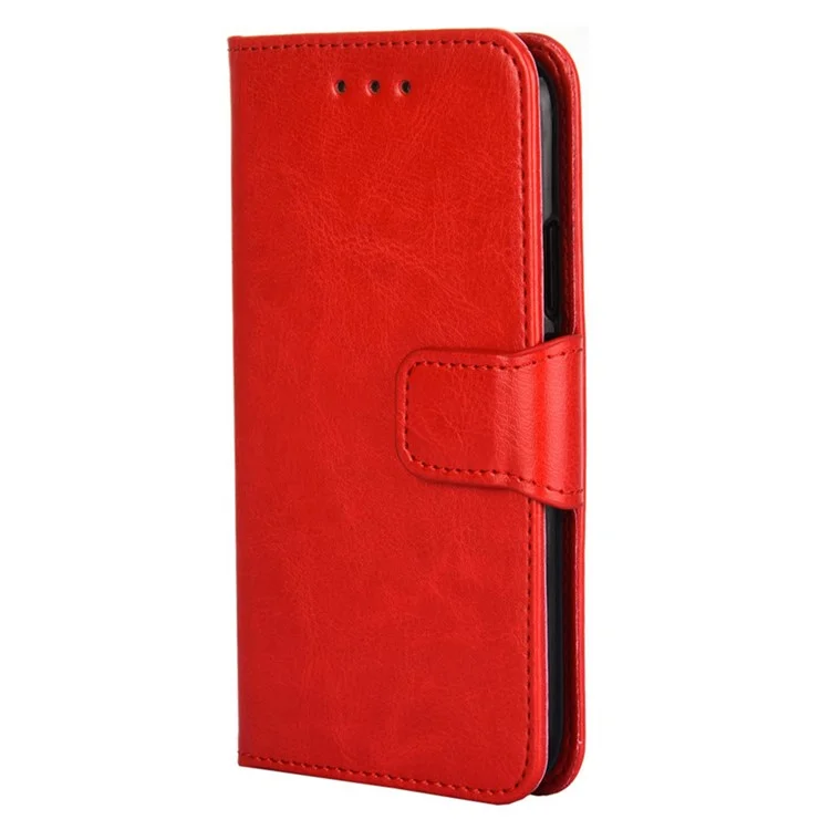 For Honor X8 5G / X6 4G Textured PU Leather Magnetic Clasp Phone Case Wallet Stand Drop-proof Inner TPU Cover - Red