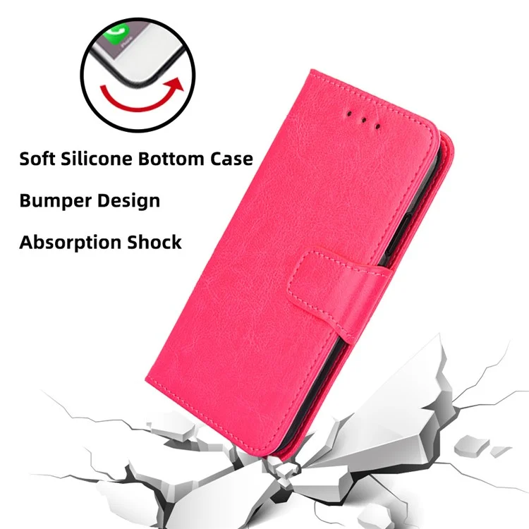 For Honor X8 5G / X6 4G Custodia Portafoglio in Pelle PU Texture Magnetica - Rosa