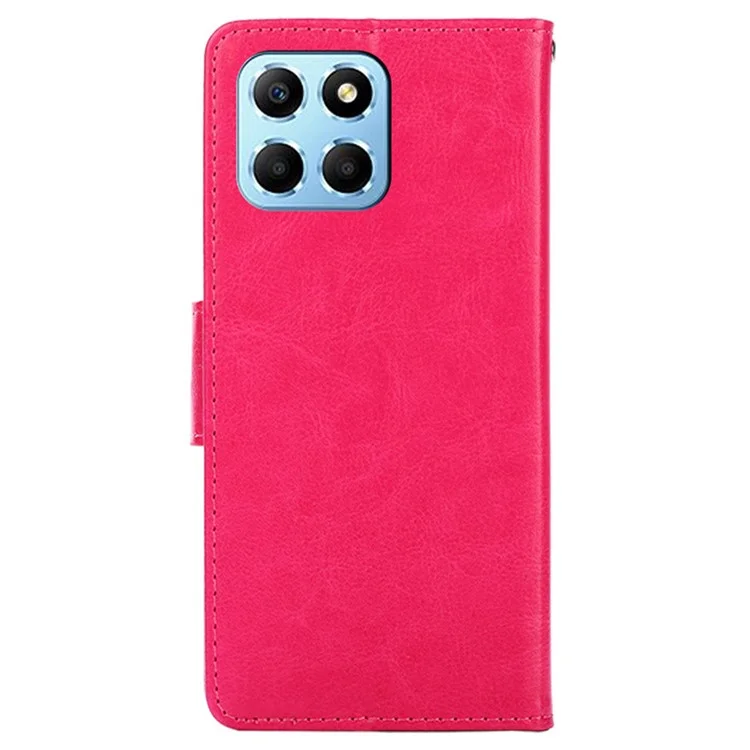 For Honor X8 5G / X6 4G Custodia Portafoglio in Pelle PU Texture Magnetica - Rosa