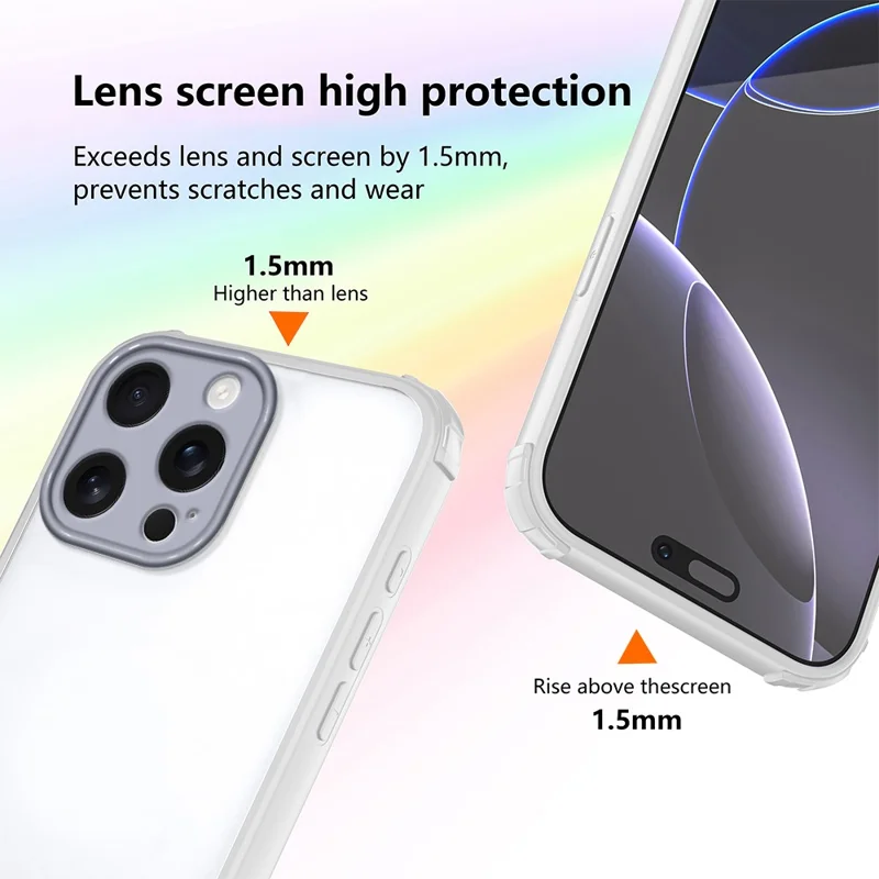 For iPhone 14 Pro Case Reinforced Corner Shockproof TPU + Acrylic Phone Cover - White