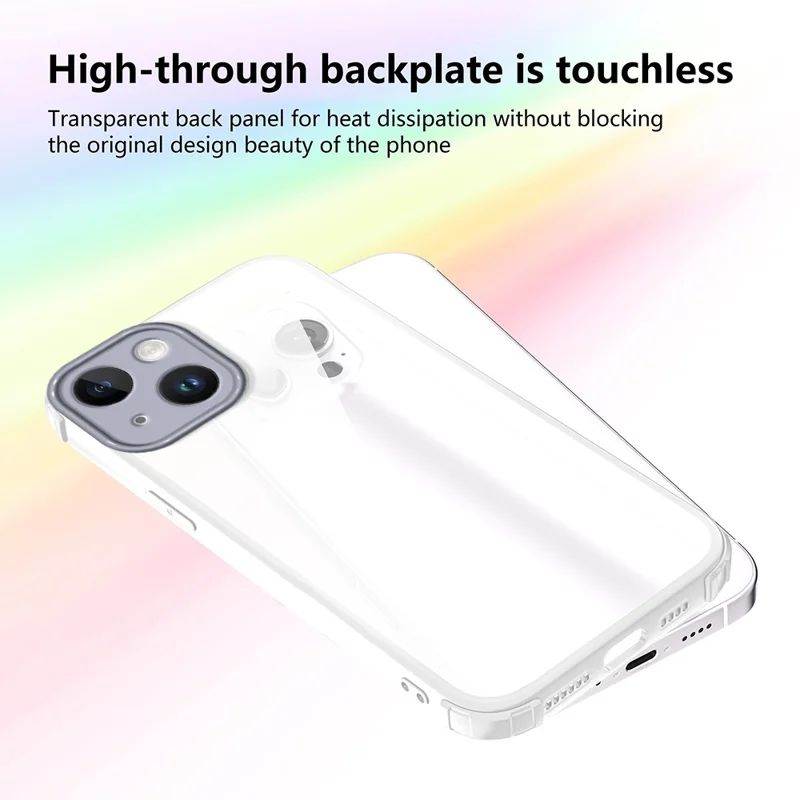 For iPhone 14 Case Reinforced Corner Shockproof TPU + Acrylic Phone Cover - White