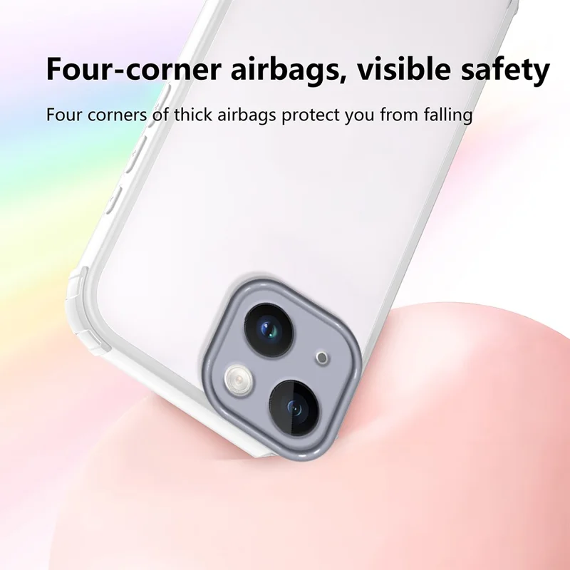 For iPhone 13 Case Reinforced Corner Shockproof TPU + Acrylic Phone Cover - White