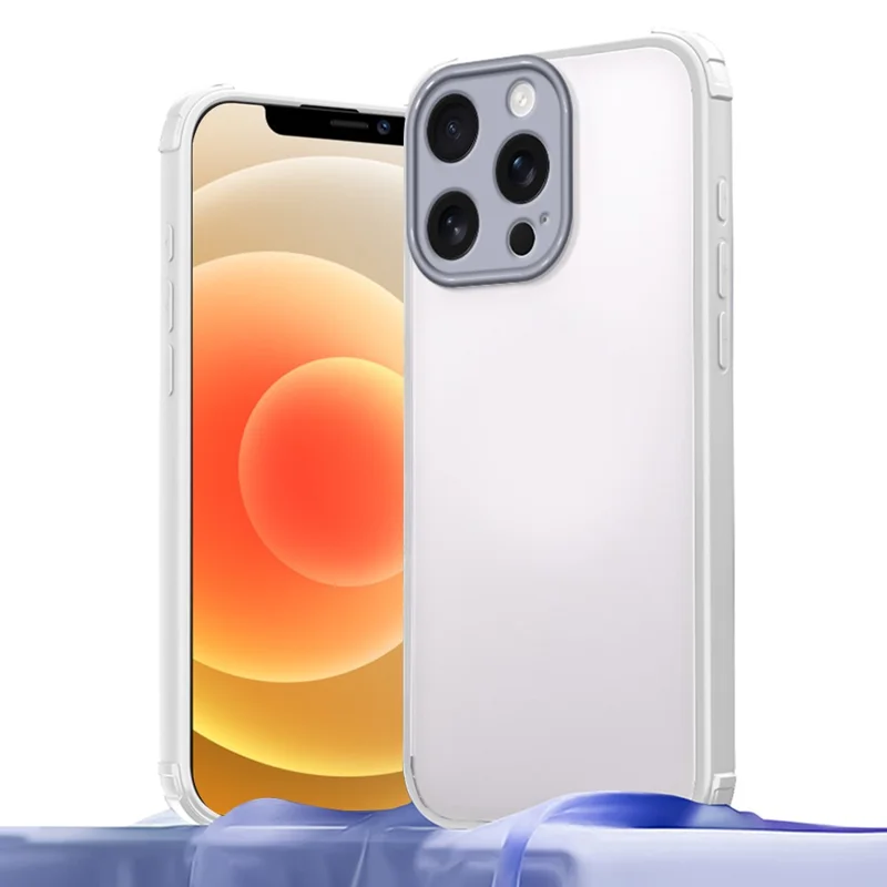 For iPhone 12 Pro Max Case Reinforced Corner Shockproof TPU + Acrylic Phone Cover - White