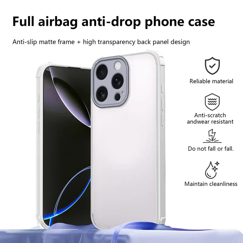 For iPhone 12 Pro Max Case Reinforced Corner Shockproof TPU + Acrylic Phone Cover - White