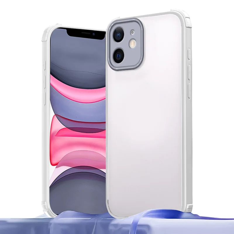 For iPhone 11 Case Reinforced Corner Shockproof TPU + Acrylic Phone Cover - White