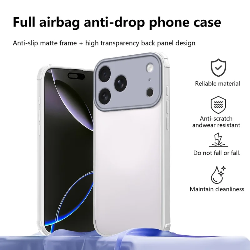 For iPhone 17 Pro Max Case Reinforced Corner Shockproof TPU + Acrylic Phone Cover - White