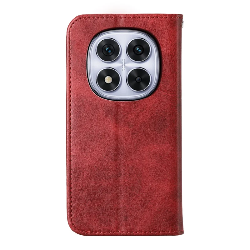 Xiaomi Redmi Note 15 Pro 5G hoesje van kalfsleren PU-leer met portemonnee en handtas - Rood