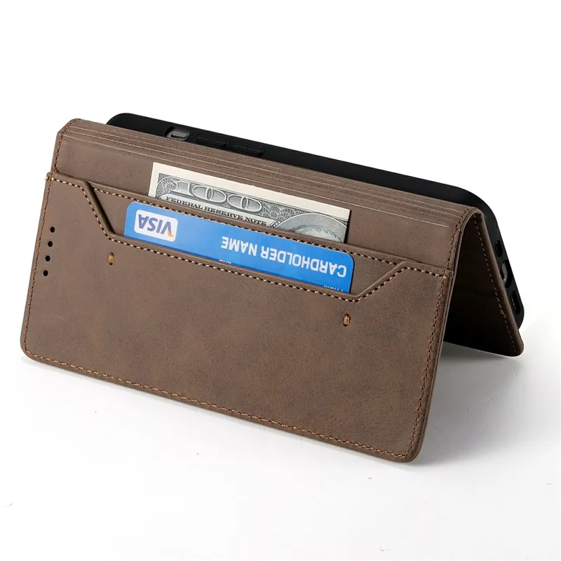 For Xiaomi Redmi Note 15 5G (Global) Wallet Case RFID Blocking PU Leather Phone Cover - Brown