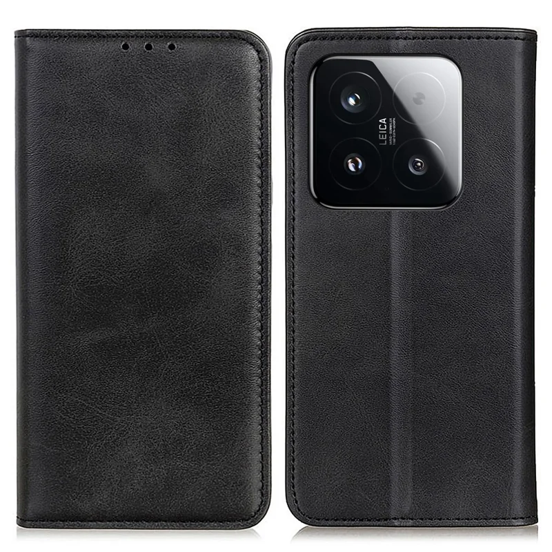 For Xiaomi 15T Case Split Leather Flip Wallet Phone Cover - Black