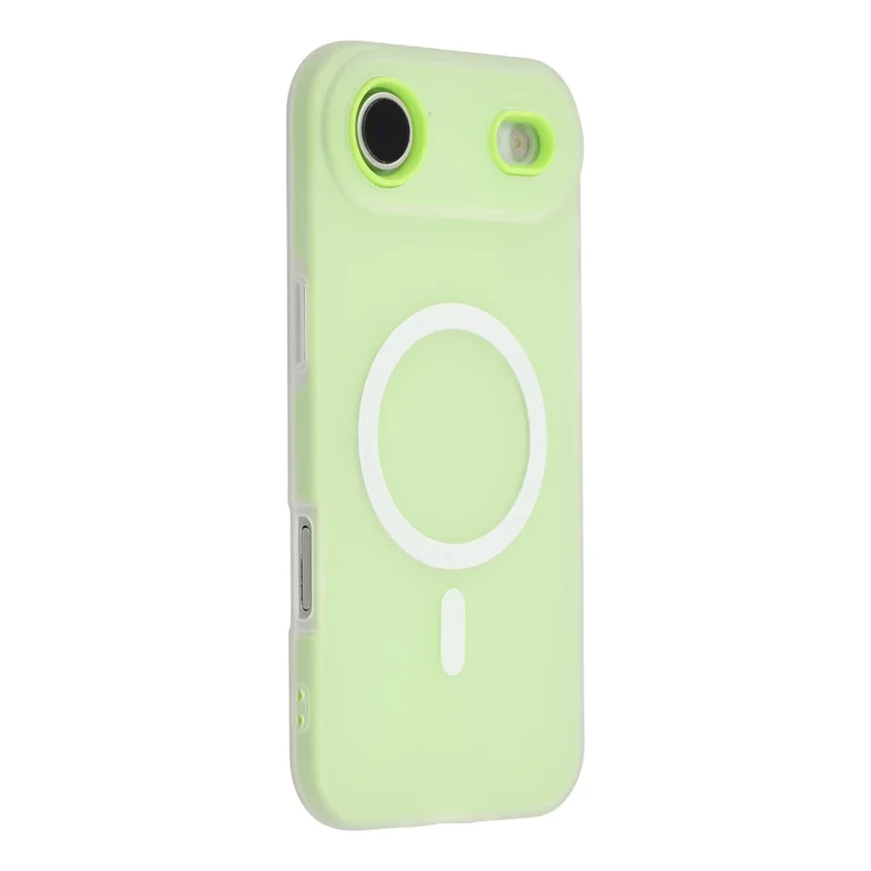 For iPhone Air Case Compatible with MagSafe PC + TPU Frosted Phone Cover Large Camera Cutout - Green