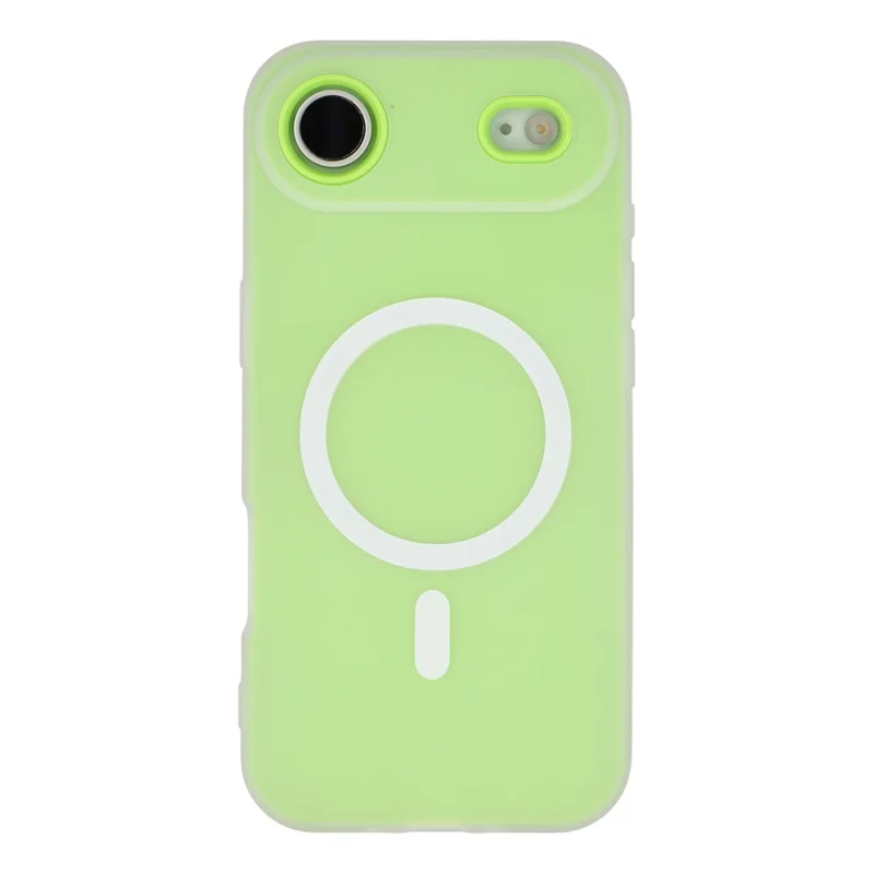 For iPhone Air Case Compatible with MagSafe PC + TPU Frosted Phone Cover Large Camera Cutout - Green