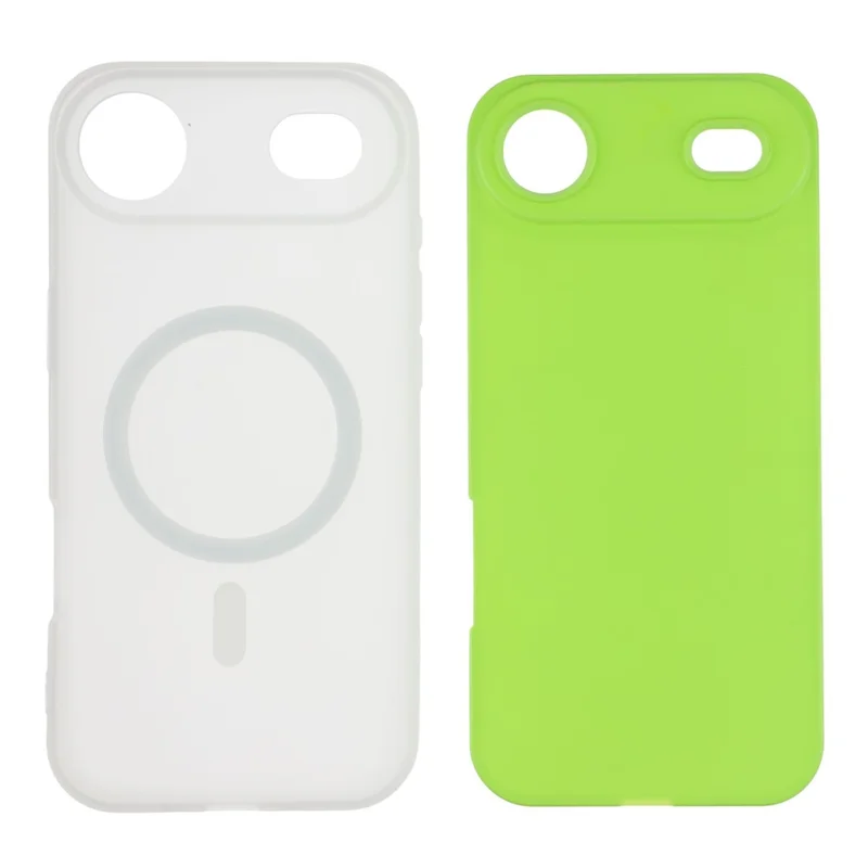 For iPhone Air Case Compatible with MagSafe PC + TPU Frosted Phone Cover Large Camera Cutout - Green