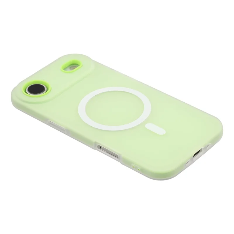 For iPhone Air Case Compatible with MagSafe PC + TPU Frosted Phone Cover Large Camera Cutout - Green