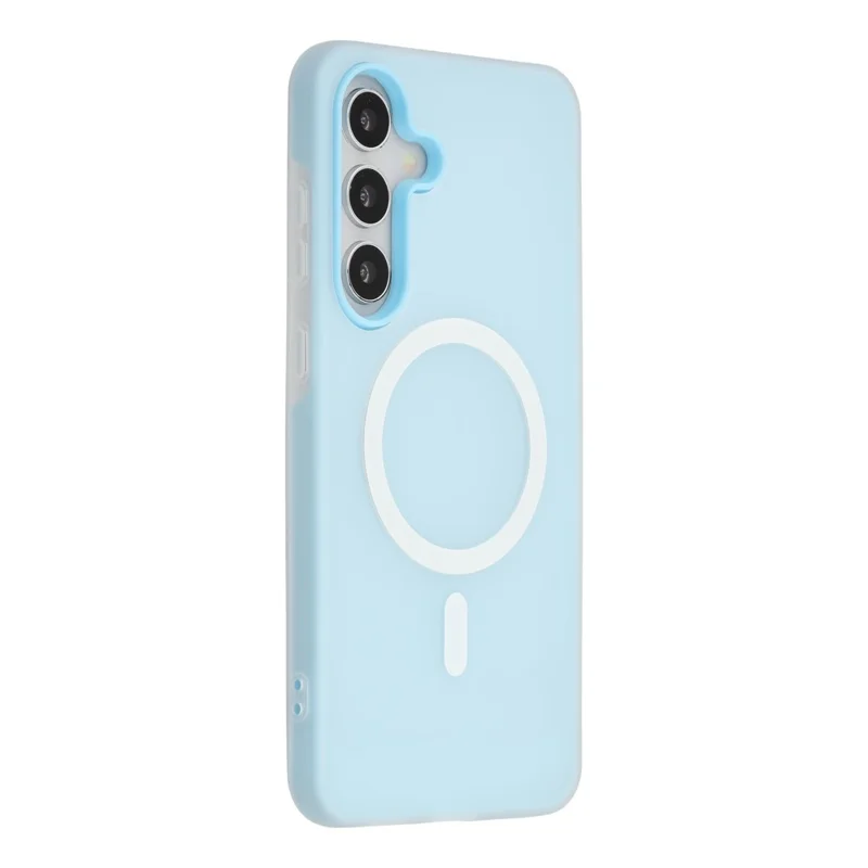 For Samsung Galaxy S25 FE Magnetic Case PC + TPU Frosted Phone Cover - Blue