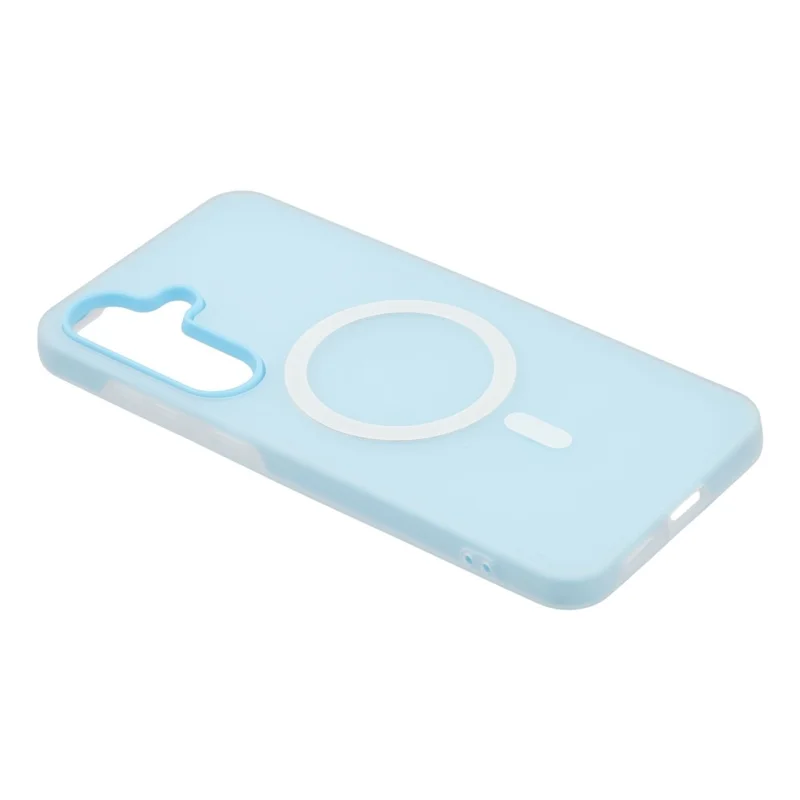 For Samsung Galaxy S25 FE Magnetic Case PC + TPU Frosted Phone Cover - Blue