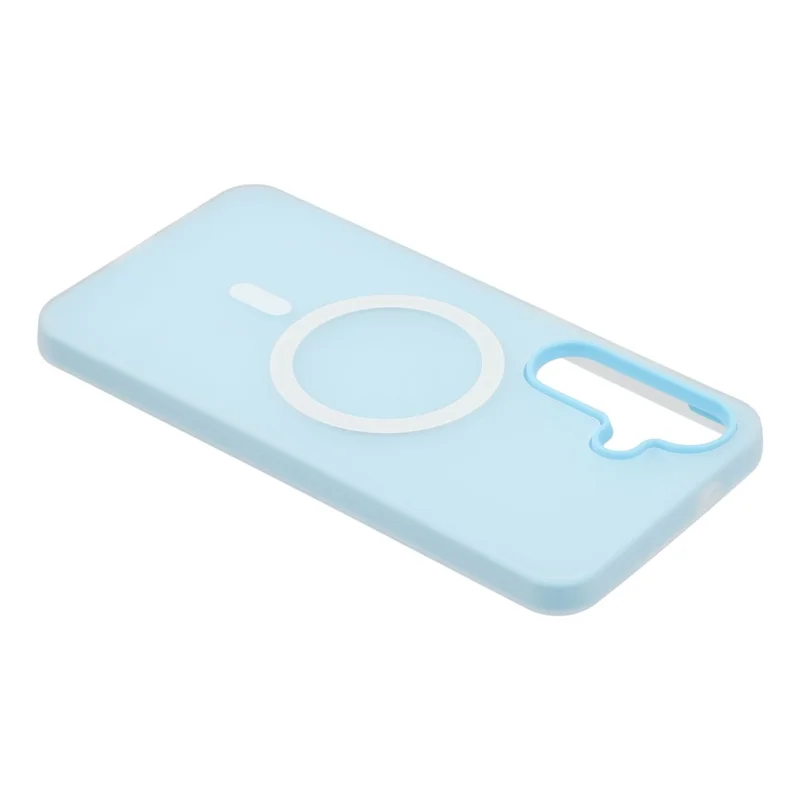 For Samsung Galaxy S25 FE Magnetic Case PC + TPU Frosted Phone Cover - Blue