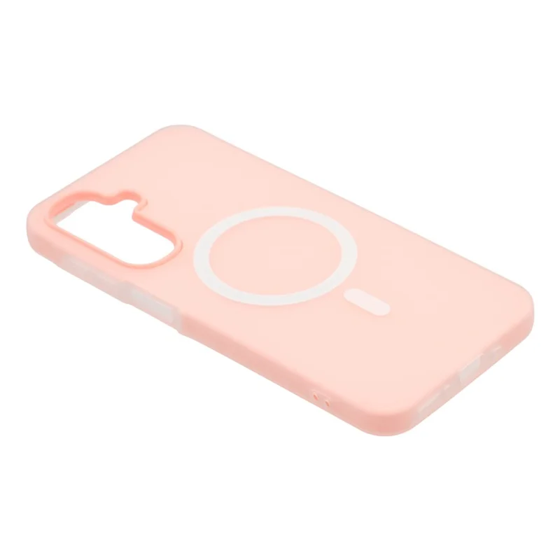 For Samsung Galaxy A56 5G Magnetic Case PC + TPU Frosted Phone Cover - Pink