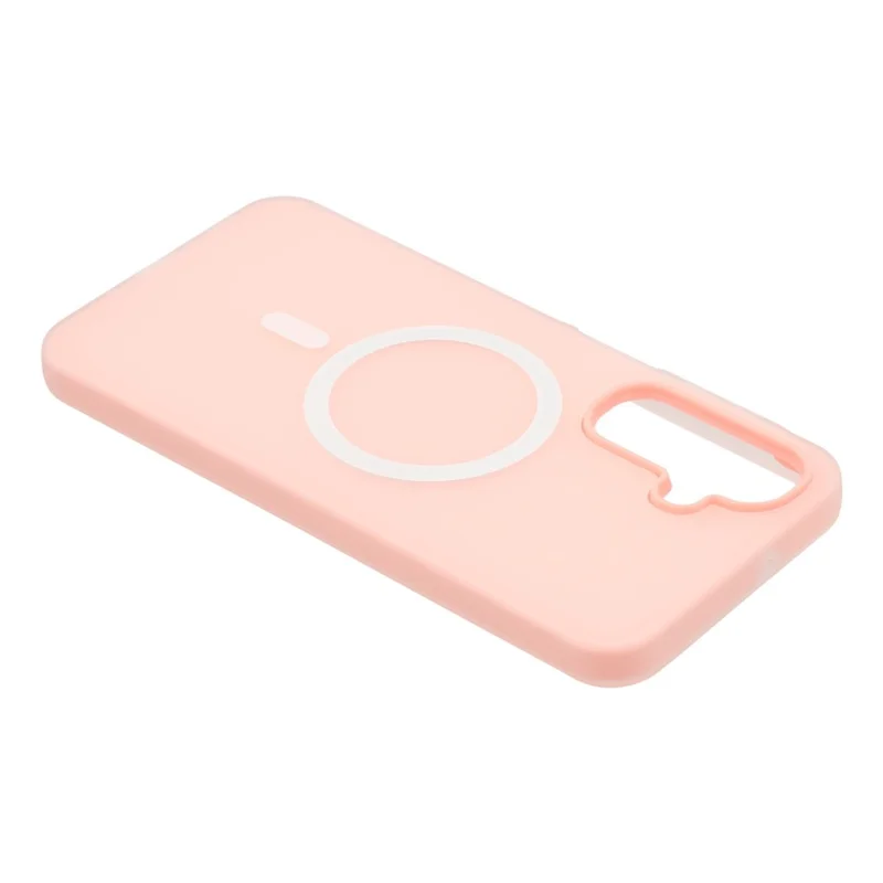 For Samsung Galaxy A56 5G Magnetic Case PC + TPU Frosted Phone Cover - Pink