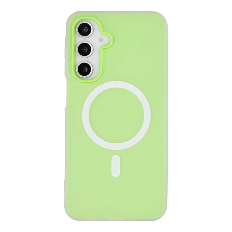 For Samsung Galaxy A15 5G Magnetic Case PC + TPU Frosted Phone Cover - Green