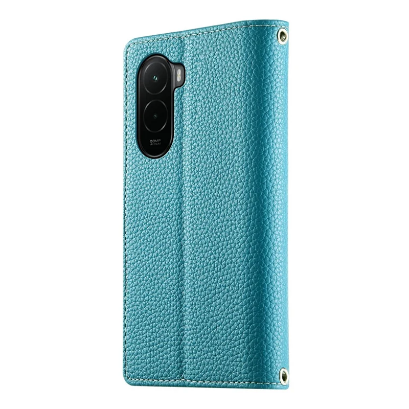 For Xiaomi Poco M7 4G (EU) (171mm) Case Zipper Wallet Color Splicing Leather Flip Phone Cover with Straps - Lake Blue