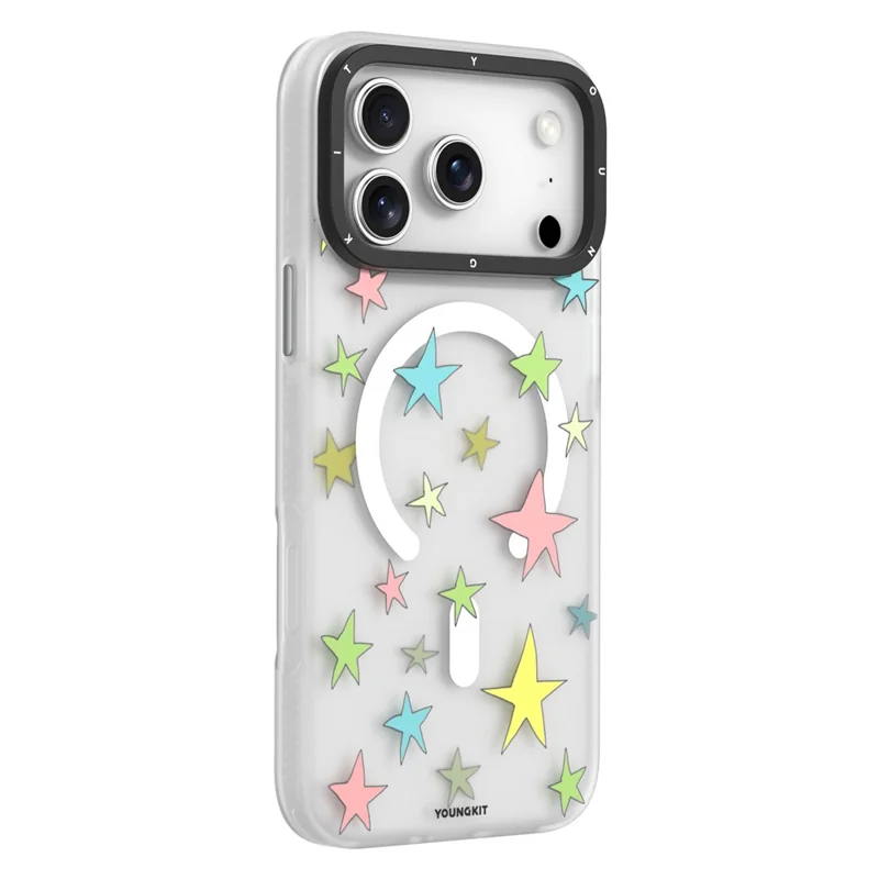 YOUNGKIT Sweetheart Story Series For iPhone 17 Pro Max Magnetic Case IMD Shockproof TPU Phone Back Cover - Star Wishes