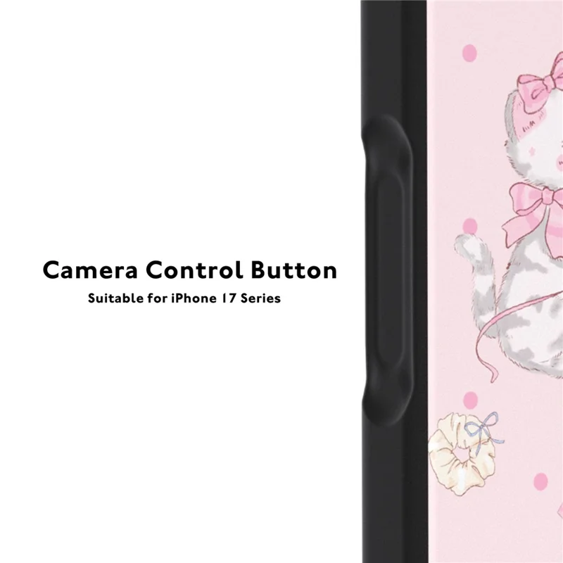 YOUNGKIT Cute Moments Series For iPhone 17 Pro Max Magnetic Case IMD Shockproof TPU Phone Back Cover - Pink Sugar Kitten