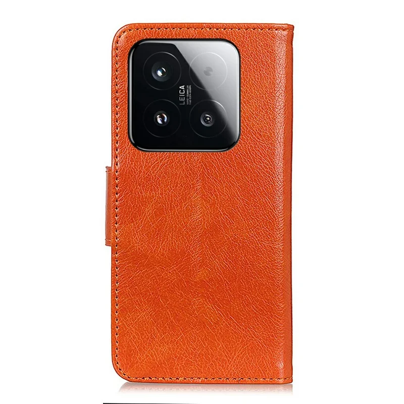 For Xiaomi 15T Case Nappa Texture Split Leather Wallet Phone Cover - Orange