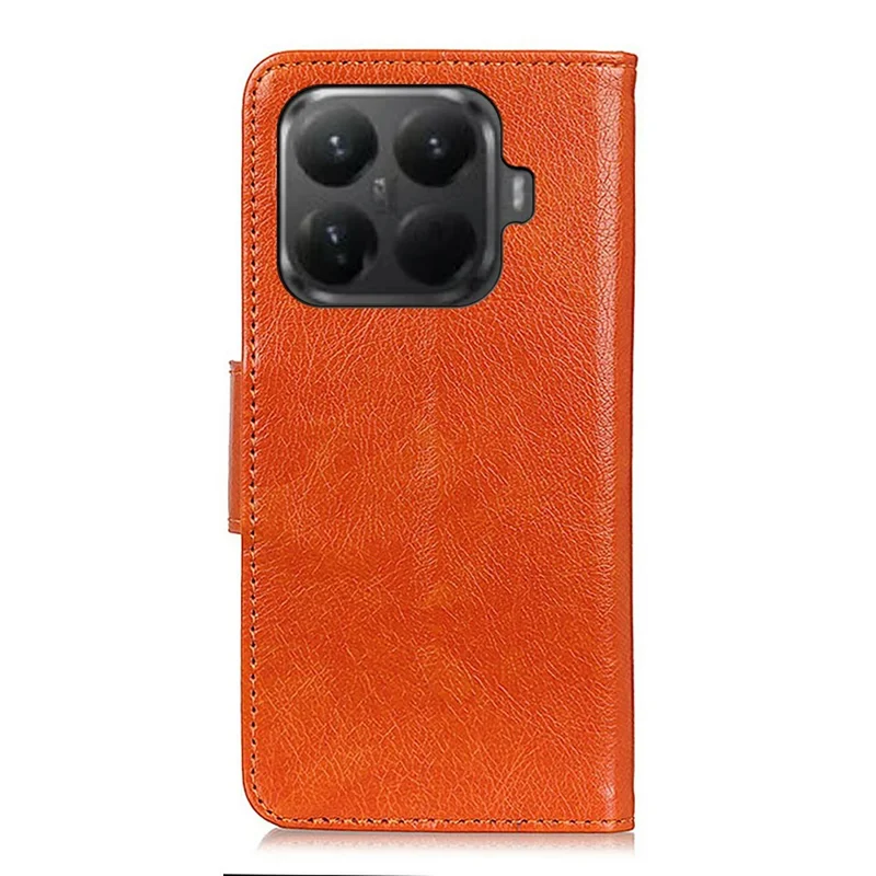 Voor Xiaomi 15T Pro hoesje Nappastructuur gespleten lederen portemonnee telefoonhoes - Oranje