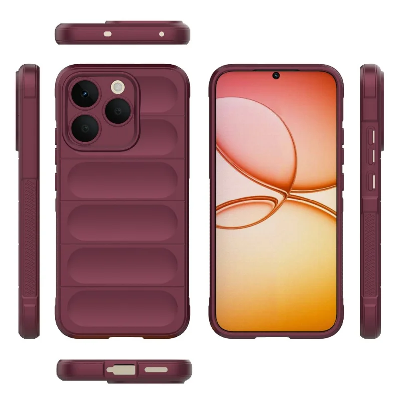 For Realme 15T 5G Case Anti-Drop Soft TPU Rugged Phone Back Cover - Wine Red