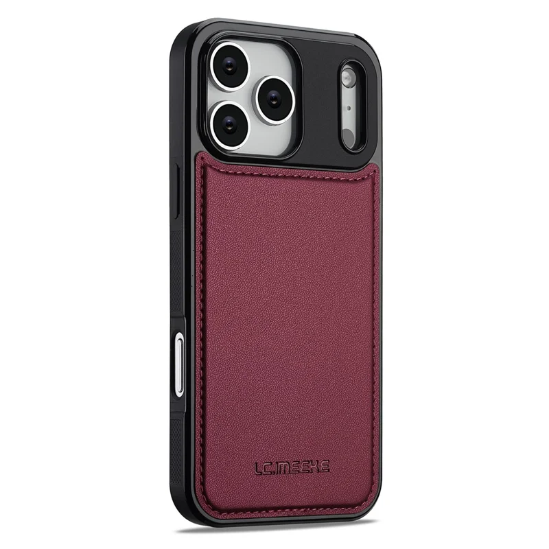LC.IMEEKE L2 Series for iPhone 17 Pro Case PU Leather Wallet Detachable Magnetic Phone Cover - Red